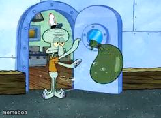 Squidward throwing out trash - meme generator image preview