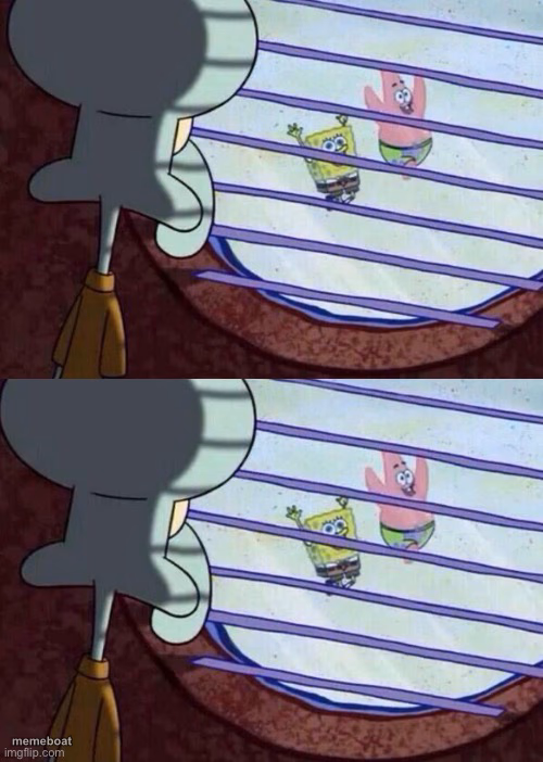 Squidward window 2 panel - meme generator image preview