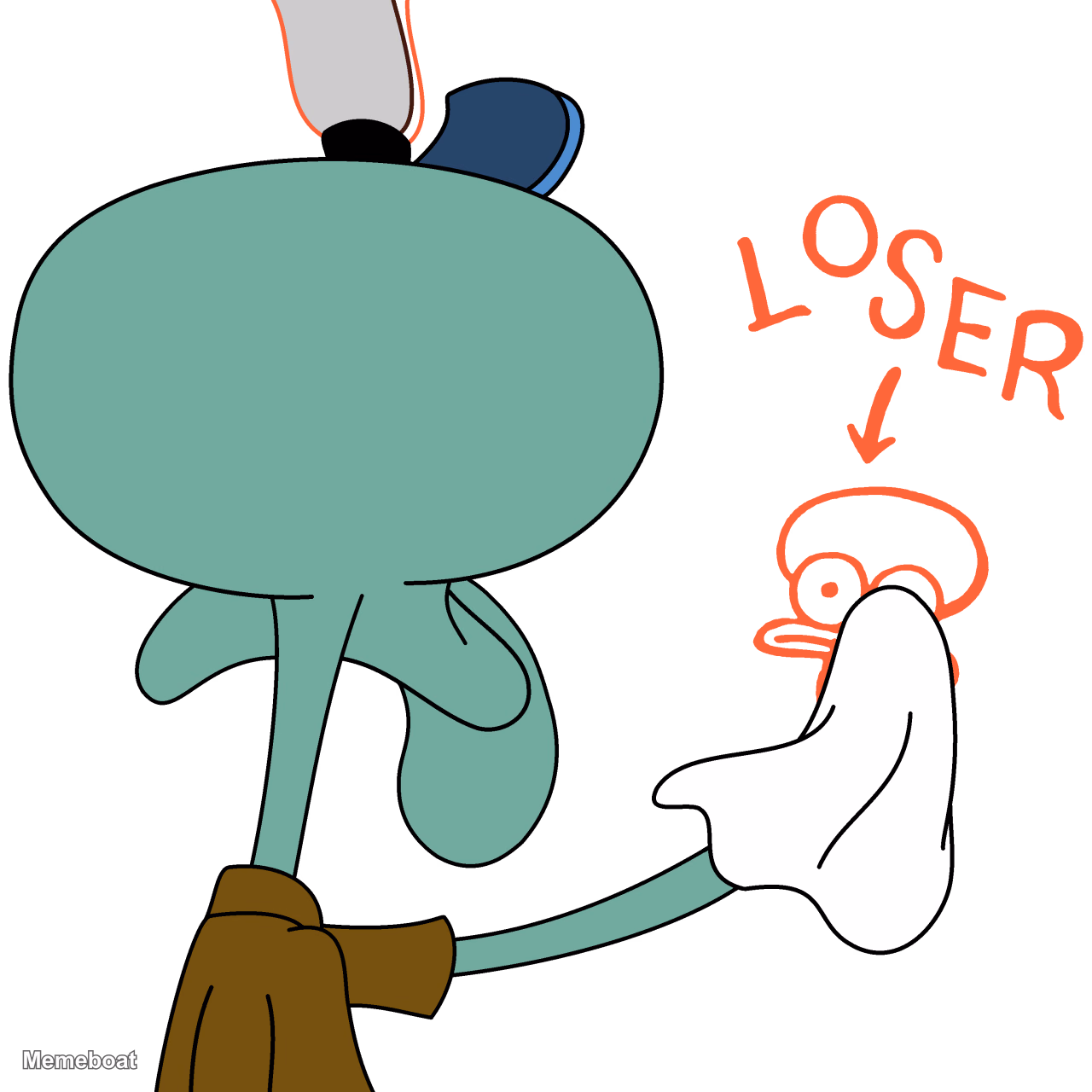 Squidward Wipes Loser - meme generator image preview