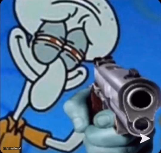 Squidward With A Gun - meme generator image preview
