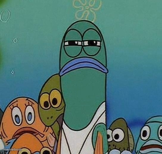 Squinting fish from Spongebob - meme generator image preview