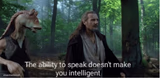 star wars prequel qui-gon ability to speak