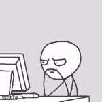 Staring at computer - meme generator image preview