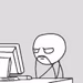 Staring at computer