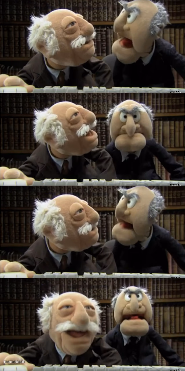 statler and waldorf at the computer - meme generator image preview