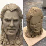 Statue before and after being dropped