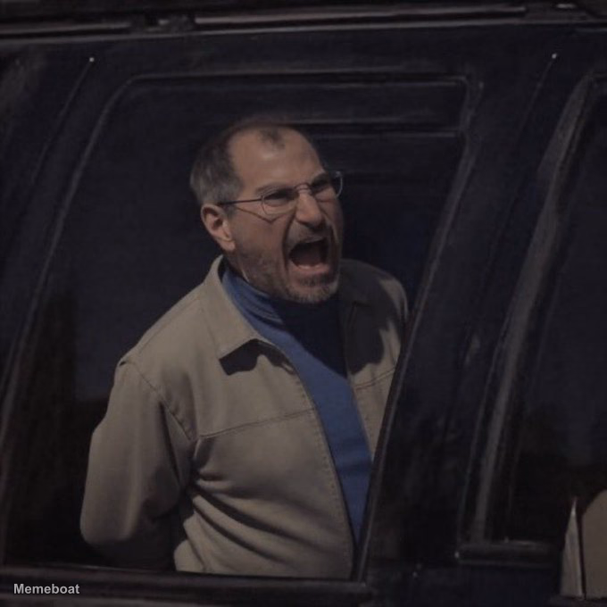 Steve Jobs Yelling From Car - meme generator image preview