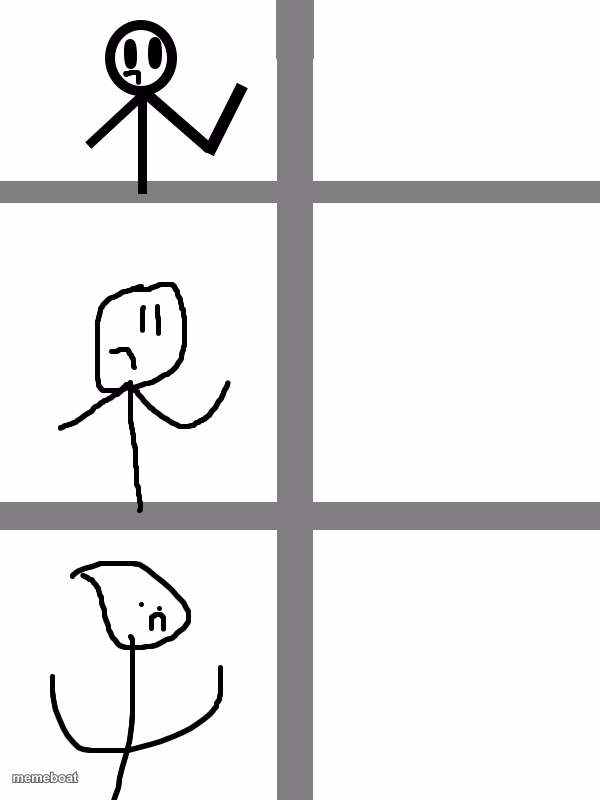 Stick figure becoming increasingly verbose - meme generator image preview