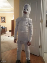 Stocking up on toilet paper to make virus preparedness suits.