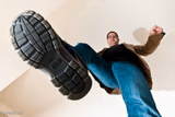 stomping man with big boots