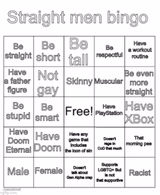 Straight men bingo