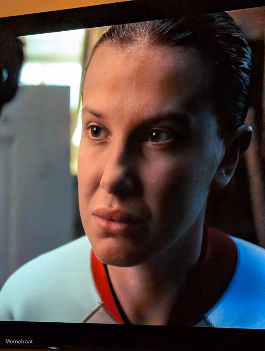 Stranger Things Eleven Intense Stare - meme generator image preview