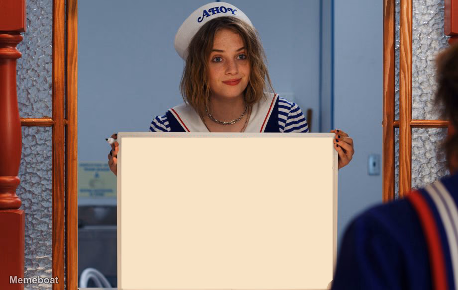 Robin Scoops Ahoy Sign - meme generator image preview
