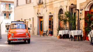 Red Fiat In Italy