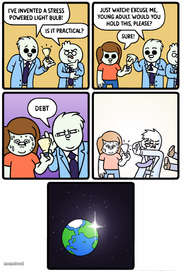 Stress-Powered Light Bulb - meme generator image preview