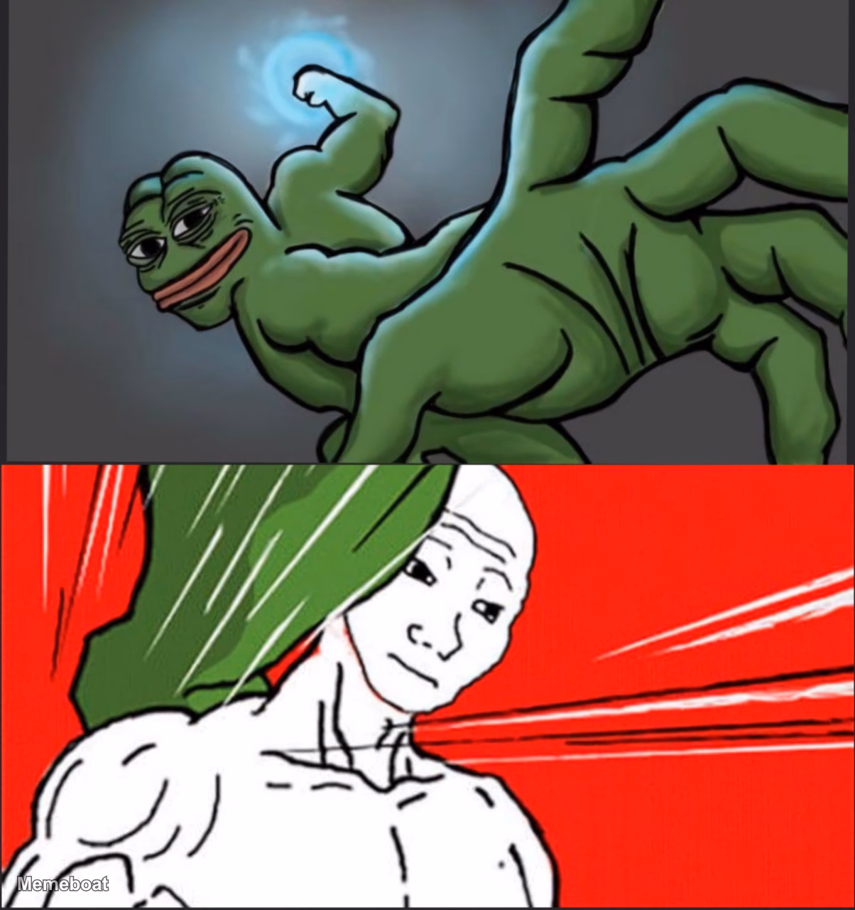 Strong Pepe vs Wojak - meme generator image preview