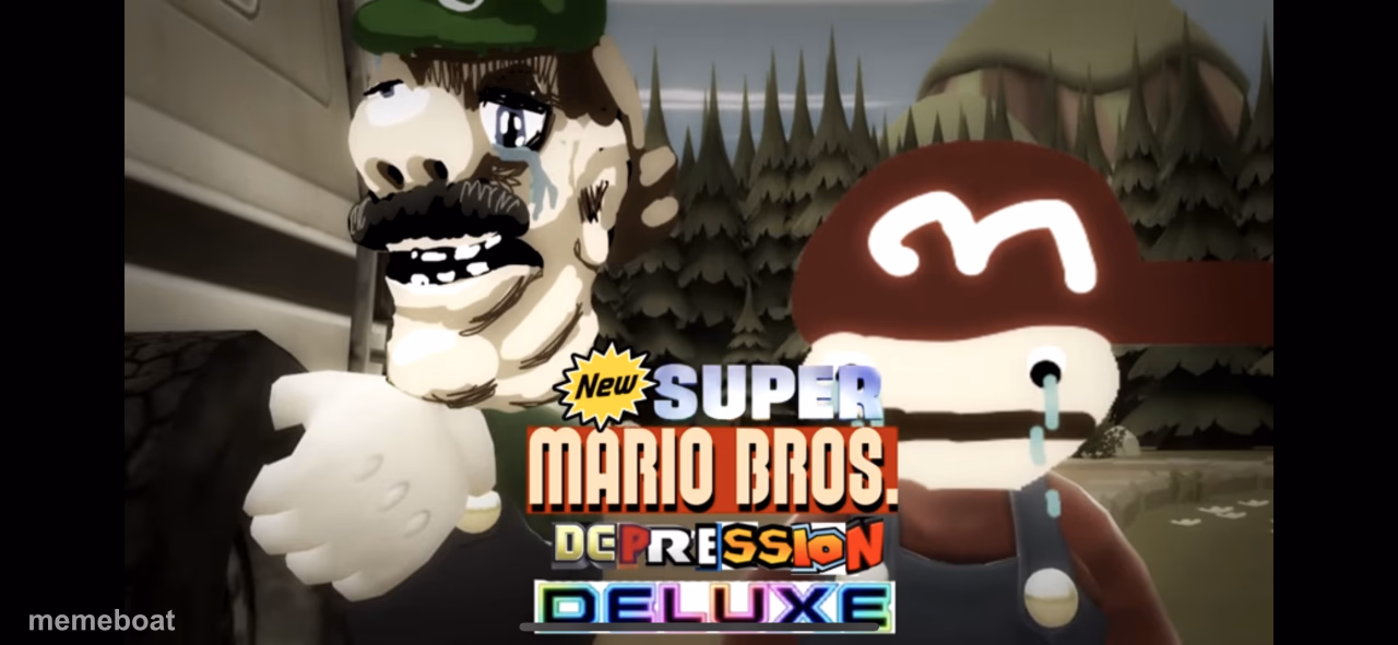 Super Mario Bros Depression Deluxe - meme generator image preview