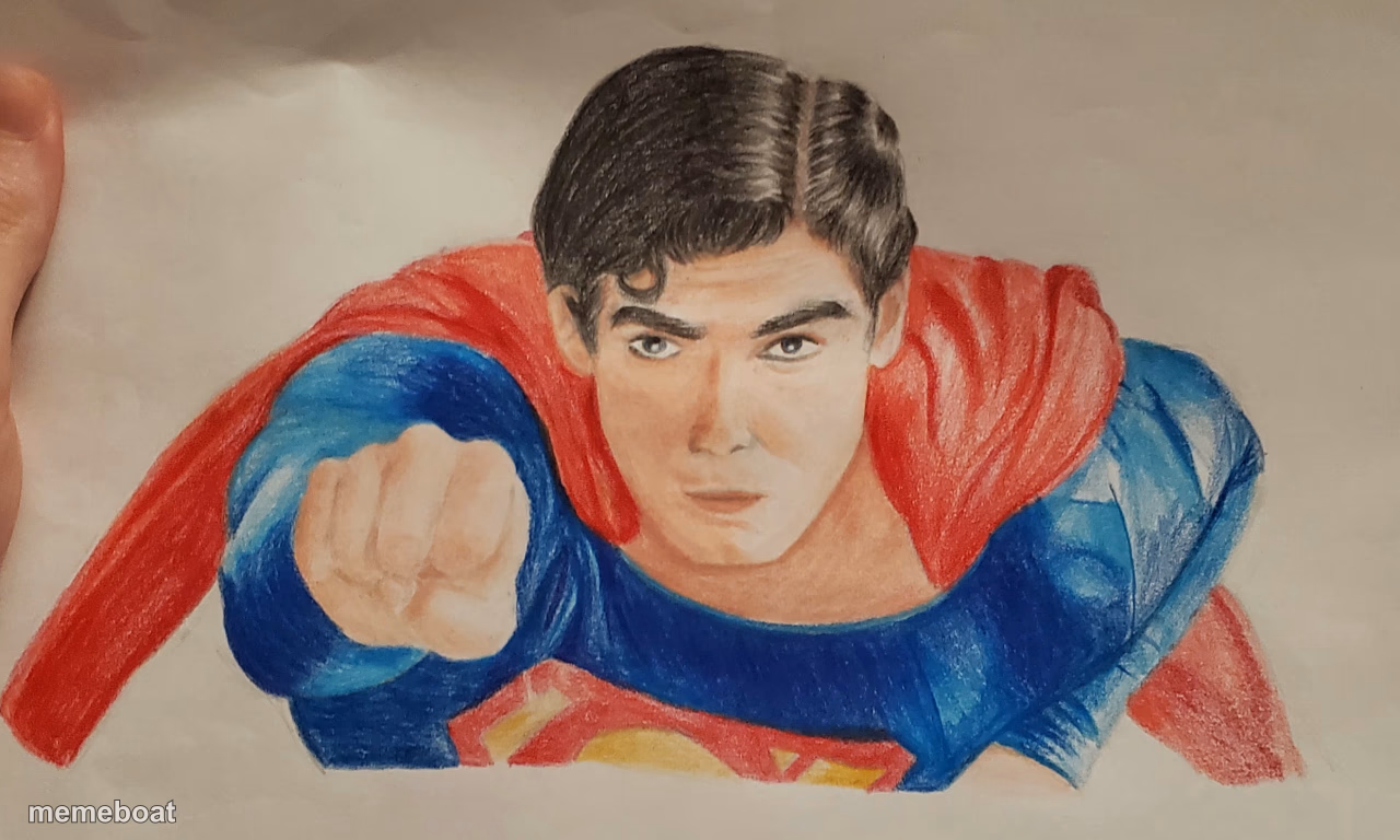 Superman drawing (Christopher Reeves) - meme generator image preview