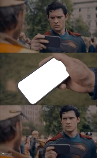 Superman Looking at Phone