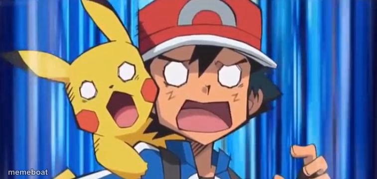 Suprised Ash and Pikachu - meme generator image preview