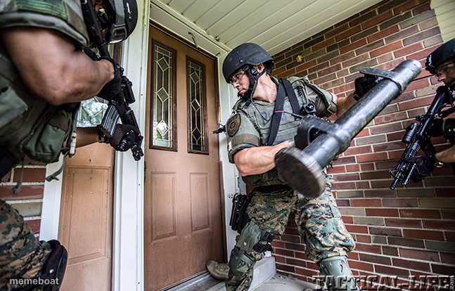 SWAT Team Door Breach battering ram - meme generator image preview