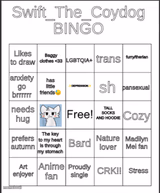 Swift_The_Coydog Bingo