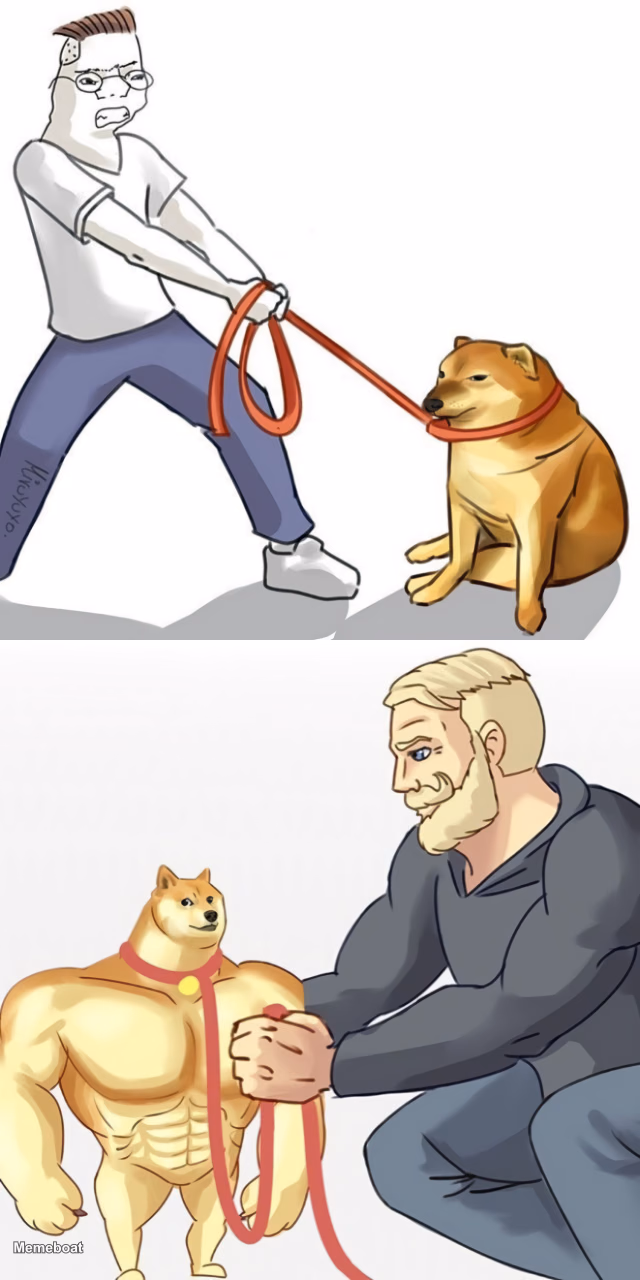 Swole Cheems Doge Meets Chad - meme generator image preview