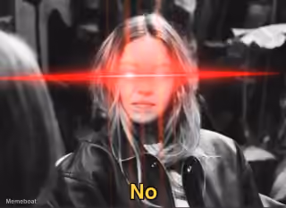 Sydney Sweeney Laser Eyes 'No'