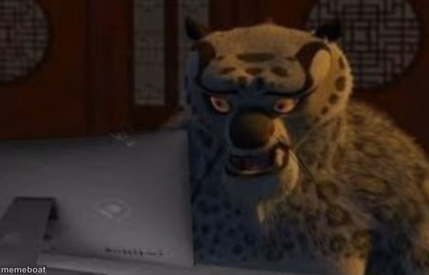 Tai Lung at the computer - meme generator image preview
