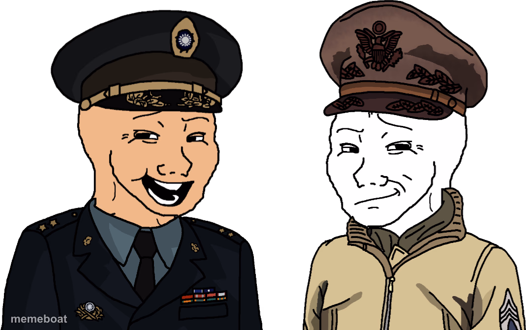 Taiwanese-American Generals Chatting - meme generator image preview