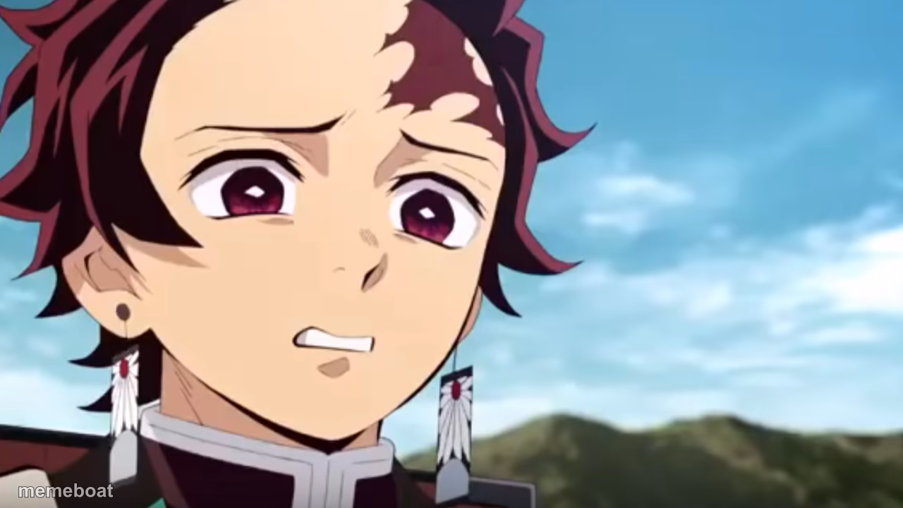 tanjiro looking down on zenitsu - meme generator image preview