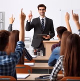 Teacher and students