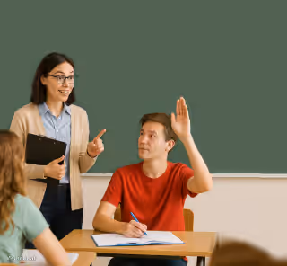 teacher asking