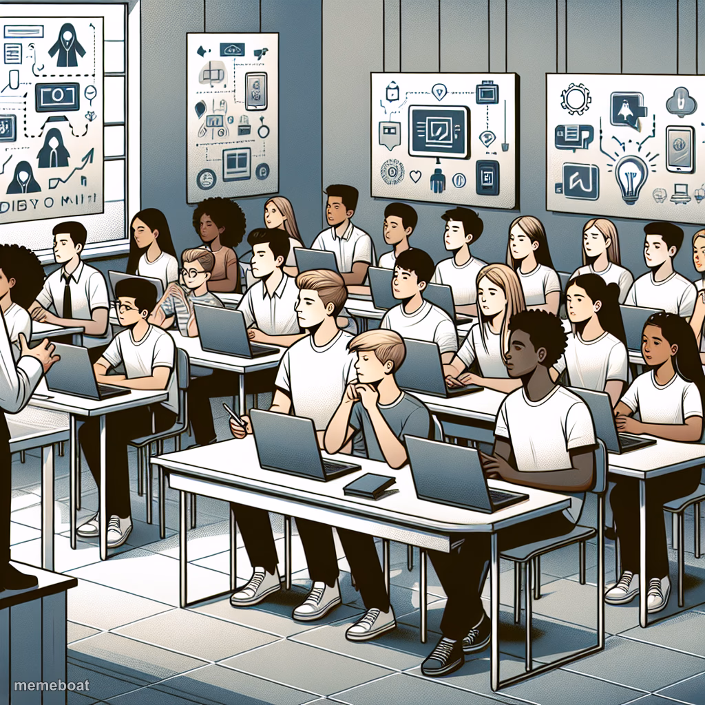 teacher is teaching his student about digital citizenship - meme generator image preview