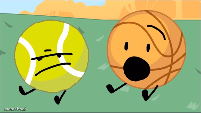 tennis ball and basketball - meme generator image preview