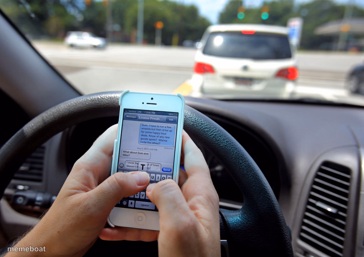 Texting and Driving - Shove It Up Your Ass - meme generator image preview