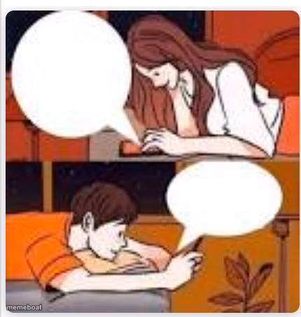 Texting in bed - meme generator image preview