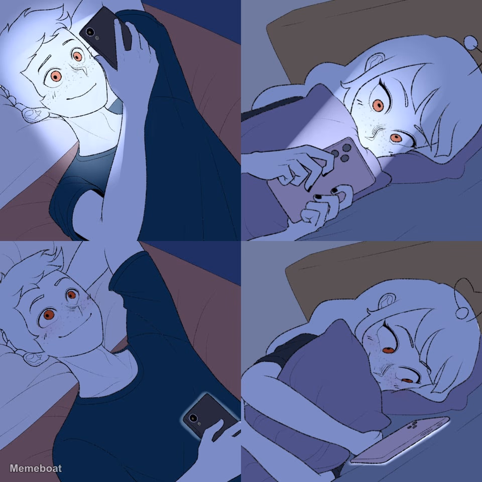 Texting in Bed - meme generator image preview