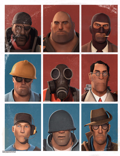 TF2 mercs not laughing - meme generator image preview
