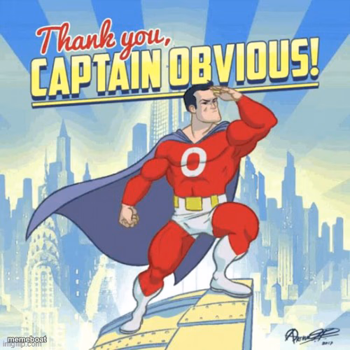 Thank you captain obvious - meme generator image preview