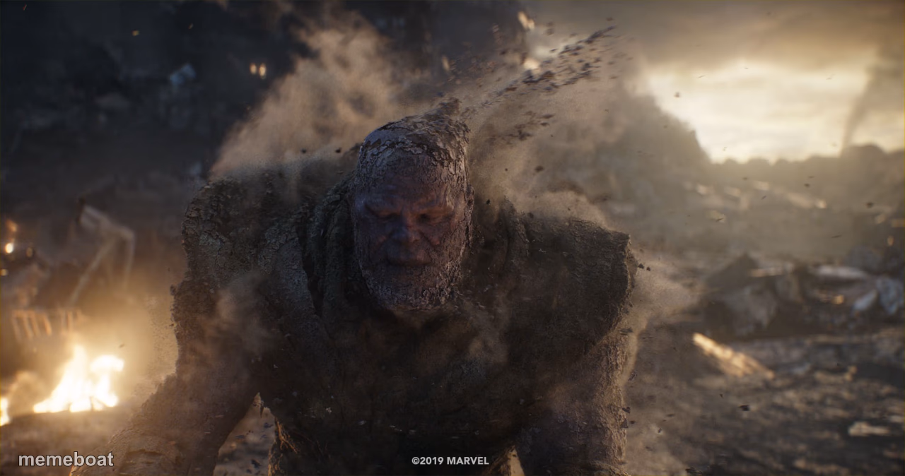 Thanos turns to dust - meme generator image preview