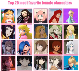 the 20 most favorite female characters