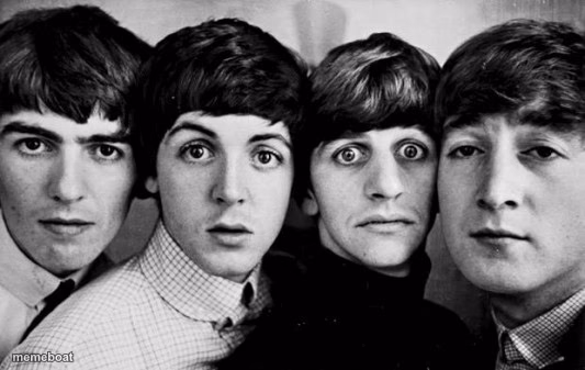 THE BEATLES IN SHOCK - meme generator image preview