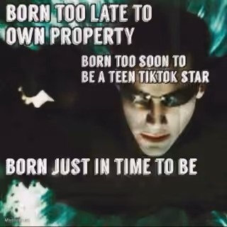 The Matrix Born Too Late, Born Too Soon