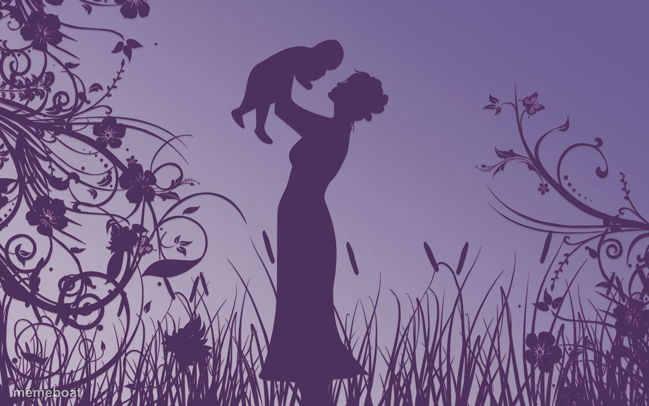 Mother Lifting Baby Silhouette - meme generator image preview