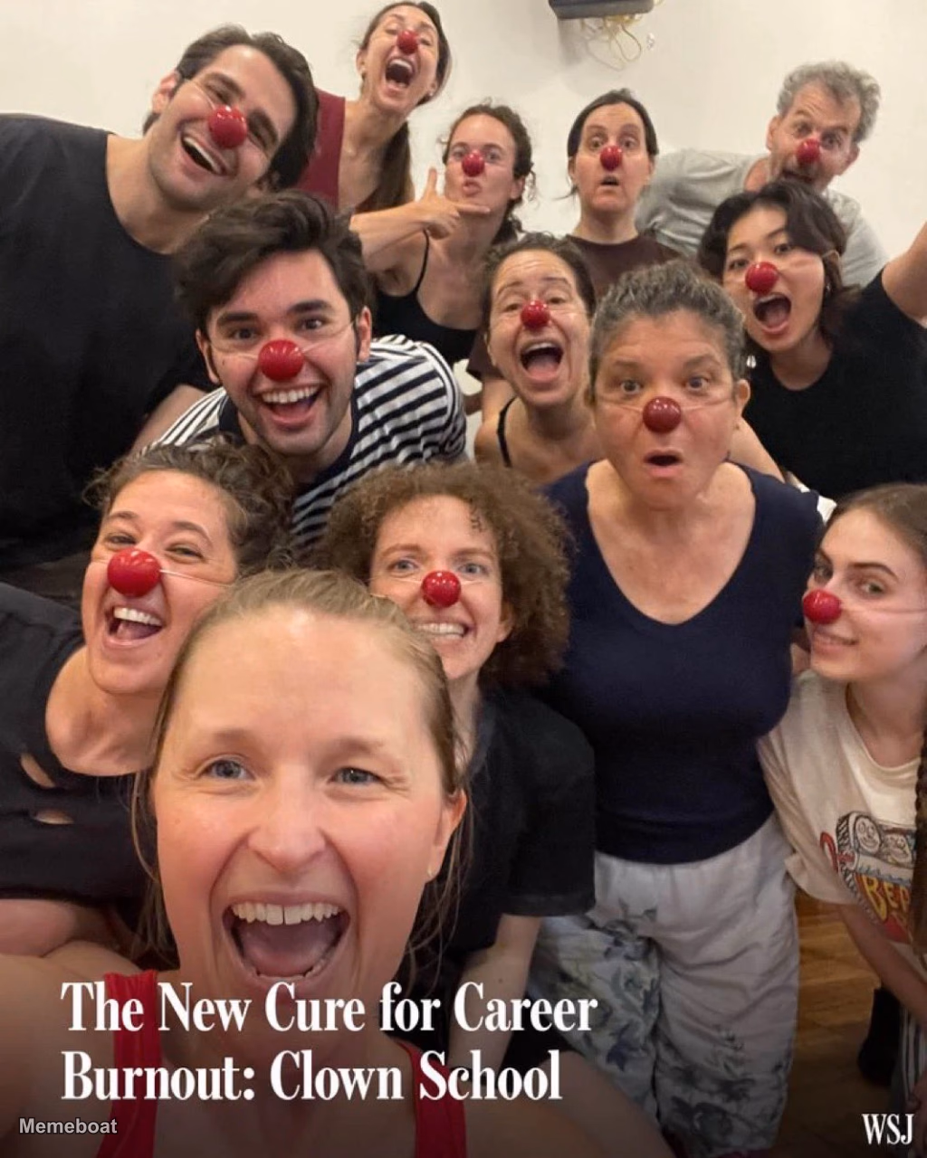 The New Cure for Career Burnout: Clown School - meme generator image preview