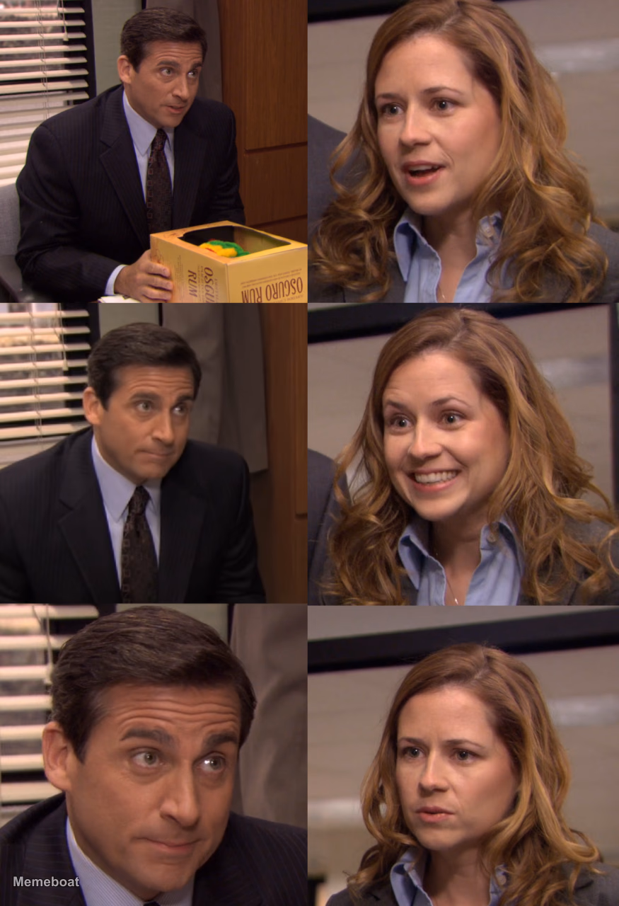 The Office Michael and Pam Oscuro Rum Gift - meme generator image preview