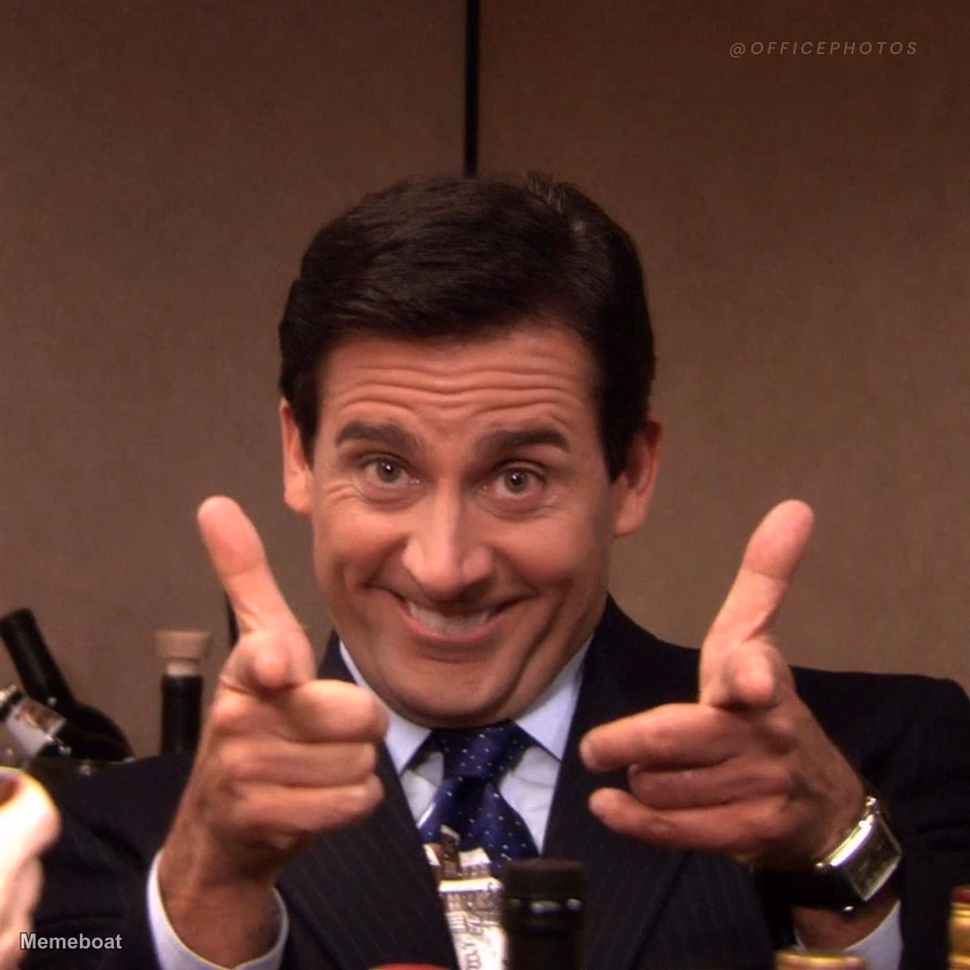 The Office Michael Scott Finger Guns - meme generator image preview