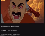 The punchline is porn