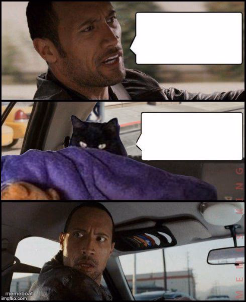 The Rock Driving Evil Cat - meme generator image preview